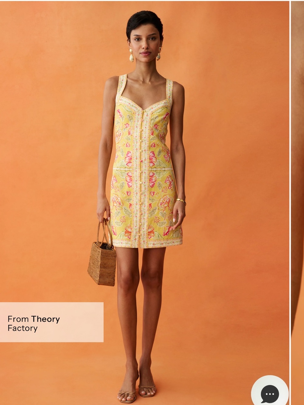 Few Moda Anaya Dolores Linen Blend dress with sweetheart neckline and cross back